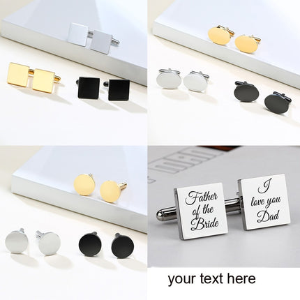 Engrave Initial Cufflinks For Wedding Birthday Groomsmen Gift