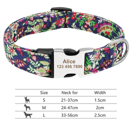 Customized Printed Pet Collar Nylon Dog Collar Personalized Free
