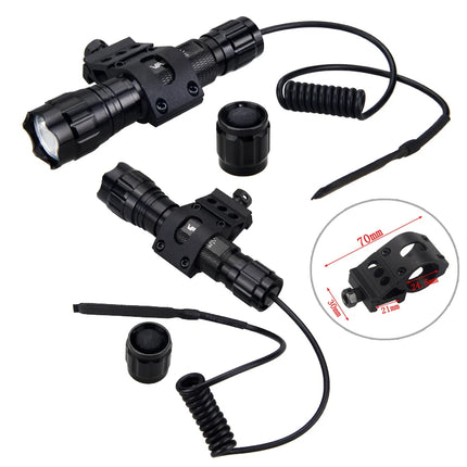5000lm Led White Tactical Hunting Flashlight Weapon Gun Light +Rifle