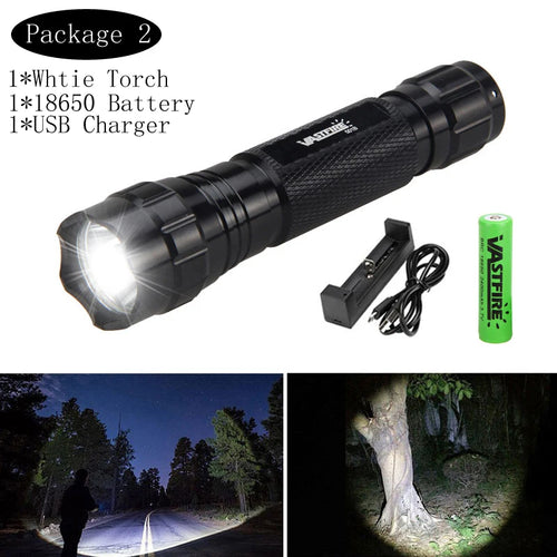 5000lm Led White Tactical Hunting Flashlight Weapon Gun Light +Rifle