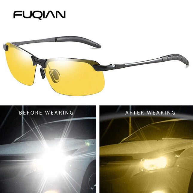 Fashion Half Frame Photochromic Sunglasses Men Women Classic Chamelon