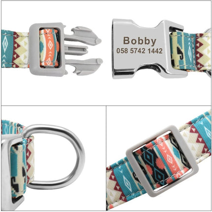 Customized Printed Pet Collar Nylon Dog Collar Personalized Free