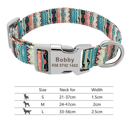 Customized Printed Pet Collar Nylon Dog Collar Personalized Free