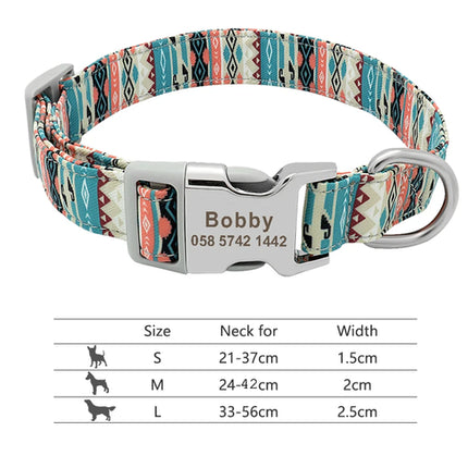Personalized Nylon Dog Collar Customized Pet Collar Engraved ID Tag