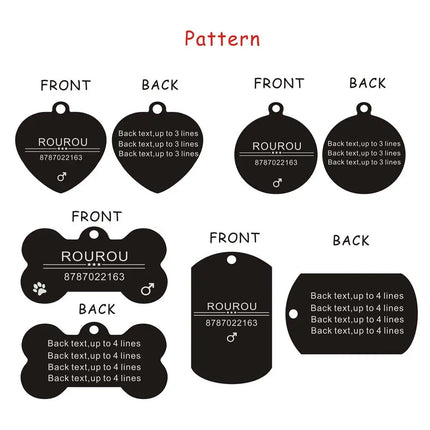 Free Engraving Pet ID Tag Stainless Steel Dog Cat Name Tags Collar