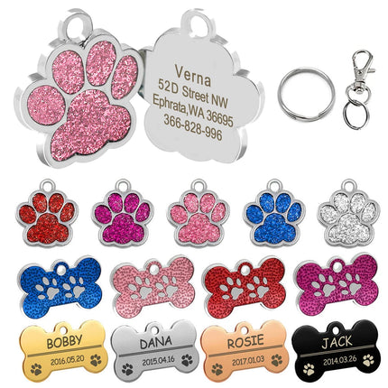 Personalized Dog Tags Engraved Cat Puppy Pet ID Name Collar Tag