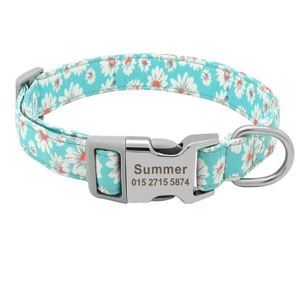 Customized Printed Pet Collar Nylon Dog Collar Personalized Free