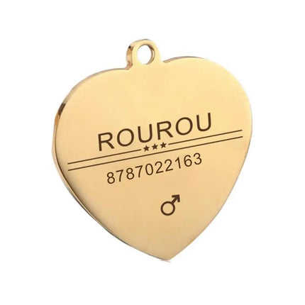 Free Engraving Pet ID Tag Stainless Steel Dog Cat Name Tags Collar