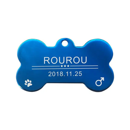 Free Engraving Pet ID Tag Stainless Steel Dog Cat Name Tags Collar
