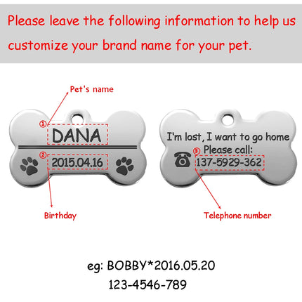 Personalized Dog Tags Engraved Cat Puppy Pet ID Name Collar Tag