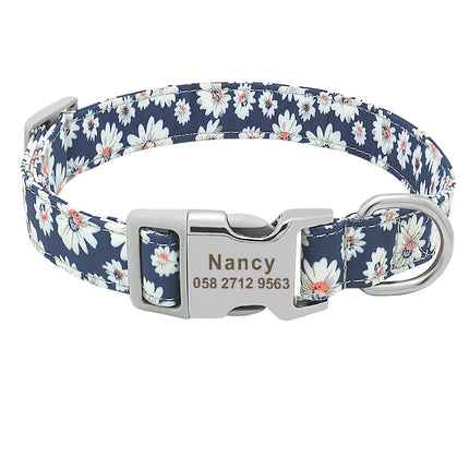 Customized Printed Pet Collar Nylon Dog Collar Personalized Free
