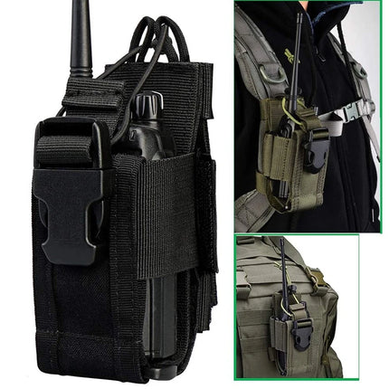 Tactical Molle Radio Pouch Walkie Talkie Holster Nylon Waist Pack Belt