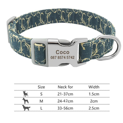 Customized Printed Pet Collar Nylon Dog Collar Personalized Free