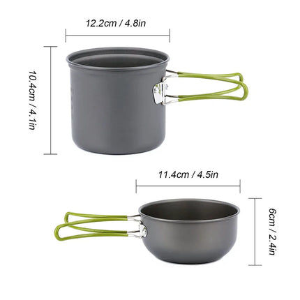Ultralight Camping Pots Cookware Set Portable Outdoor Cooking