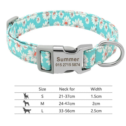Customized Printed Pet Collar Nylon Dog Collar Personalized Free