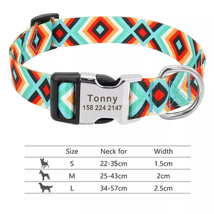 Personalized Nylon Dog Collar Customized Pet Collar Engraved ID Tag