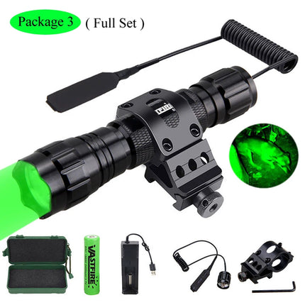 5000lm Led White Tactical Hunting Flashlight Weapon Gun Light +Rifle