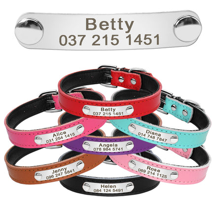 Leather Cat Collar Personalized Cat Collar For Puppy Small Dogs Pet