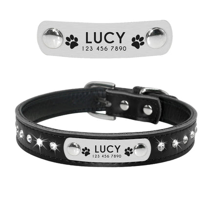 Leather Cat Collar Personalized Cat Collar For Puppy Small Dogs Pet