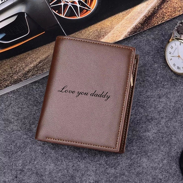 New Custom Wallets Men High Quality PU Leather Engraved Name Wallets