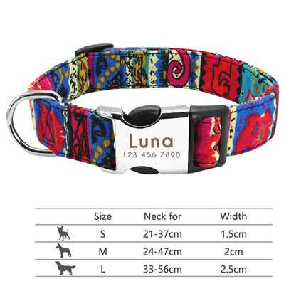 Nylon Dog Collar Personalized Pet Collar Engraved ID Tag Nameplate