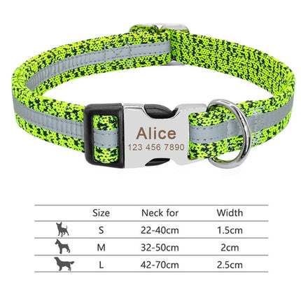 Nylon Dog Collar Personalized Pet Collar Engraved ID Tag Nameplate