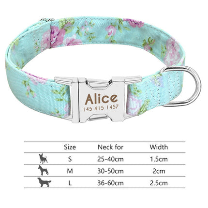 Nylon Dog Collar Personalized Pet Collar Engraved ID Tag Nameplate