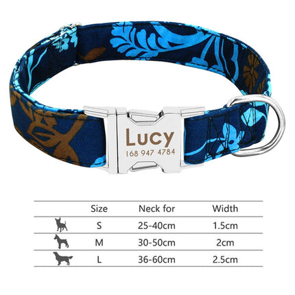 Nylon Dog Collar Personalized Pet Collar Engraved ID Tag Nameplate