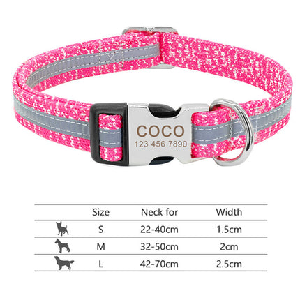 Nylon Dog Collar Personalized Pet Collar Engraved ID Tag Nameplate