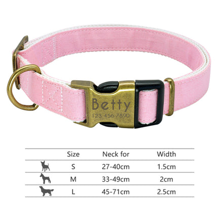 Nylon Dog Collar Personalized Pet Collar Engraved ID Tag Nameplate