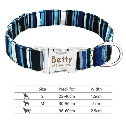 Nylon Dog Collar Personalized Pet Collar Engraved ID Tag Nameplate