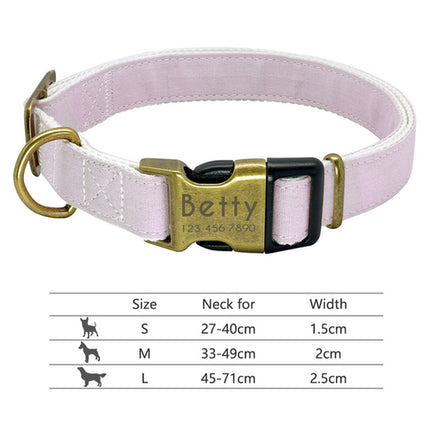 Nylon Dog Collar Personalized Pet Collar Engraved ID Tag Nameplate