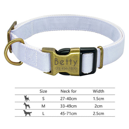 Nylon Dog Collar Personalized Pet Collar Engraved ID Tag Nameplate
