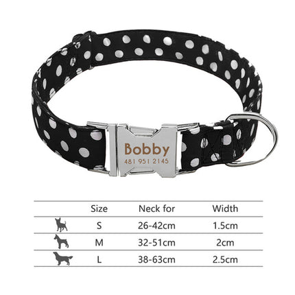 Nylon Dog Collar Personalized Pet Collar Engraved ID Tag Nameplate