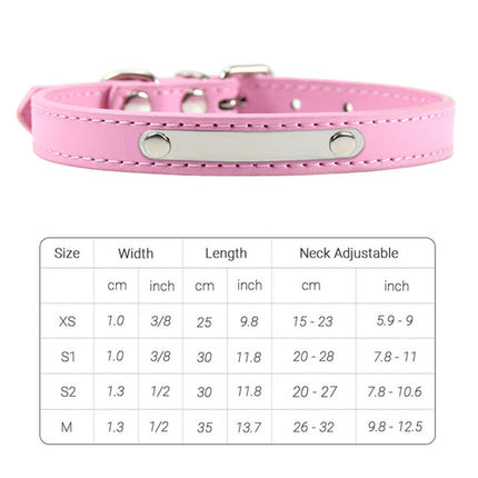 Pu Leather Cat Collar Personalized Kitten Collar Id Name Engraving Pet
