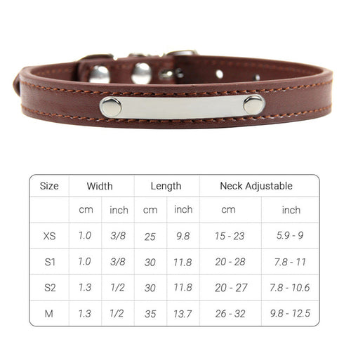 Pu Leather Cat Collar Personalized Kitten Collar Id Name Engraving Pet