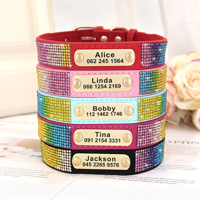 Personalized Dog Collar Bling Customized Anti lost Pet ID Collar