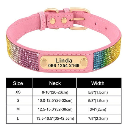 Personalized Dog Collar Bling Customized Anti lost Pet ID Collar