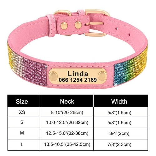 Personalized Dog Collar Bling Customized Anti lost Pet ID Collar