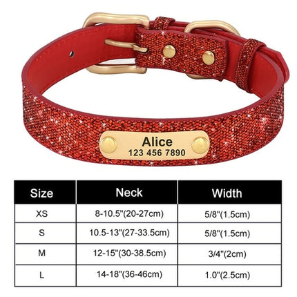Personalized Dog Collar Bling Customized Anti lost Pet ID Collar