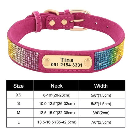 Personalized Dog Collar Bling Customized Anti lost Pet ID Collar