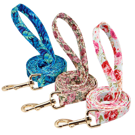 Personalized Printed Dog Collar Leash Set Customized Nylon Pet Collar