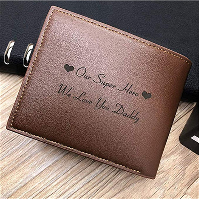 Personalized Wallets Men High Quality PU Leather for Him Engraved