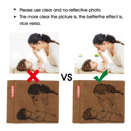 Picture Engraving Wallet PU Leather Wallet Bifold Custom Photo