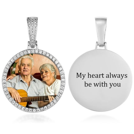 Round Medallions Custom Photo Pendant Necklace Men Hip Hop Jewelry
