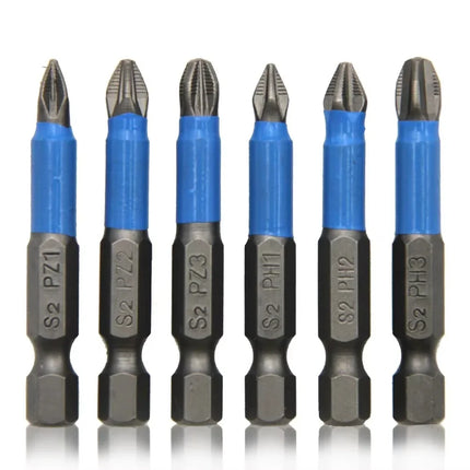 6Pcs Hexagonal Handle Anti Skid Electric Screwdriver Woodworking Cross