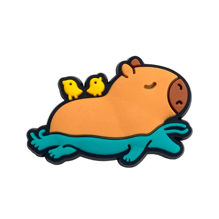 20Pcs Capybara Series Shoe Charms For Slides Sandals, PVC Shoe