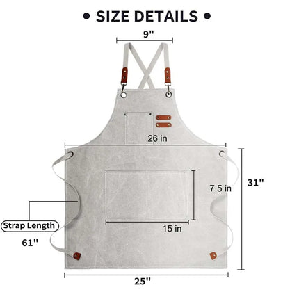 Kitchen Household Cooking Canvas Apron Oil-proof Waterproof Can Wipe