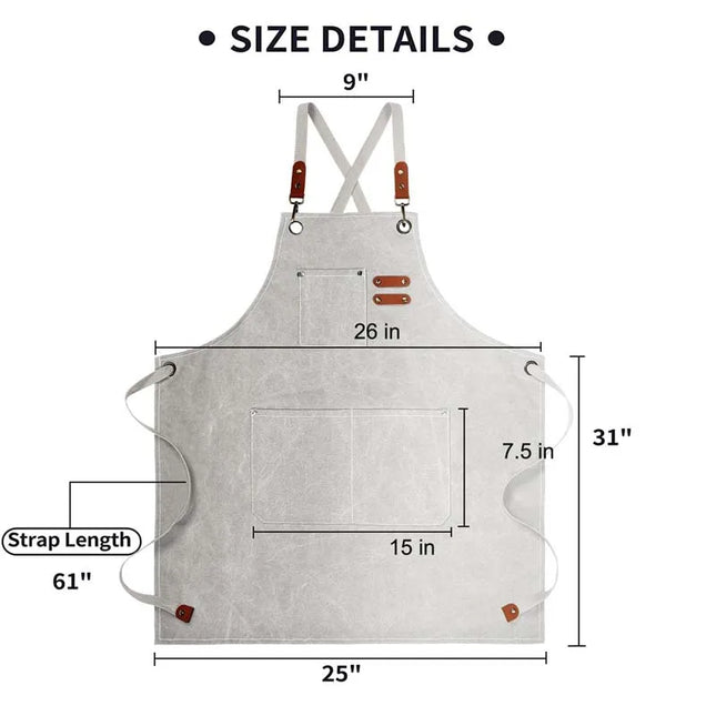 Kitchen Household Cooking Canvas Apron Oil-proof Waterproof Can Wipe