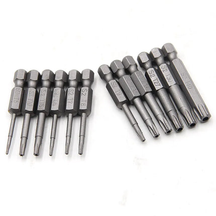 12pc Hollow Plum Blossom Screwdriver Head 50mm Long S2 Hexagonal